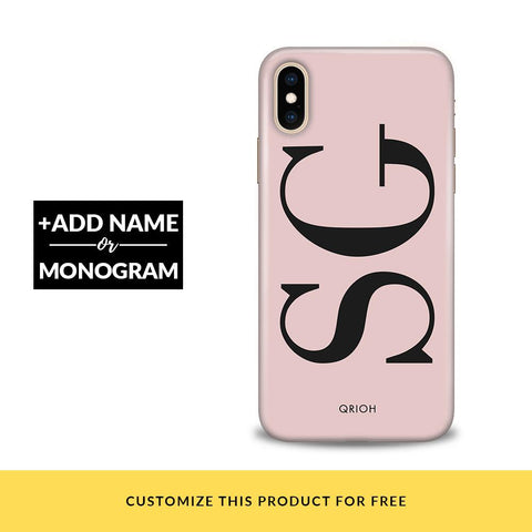 Solid Pink Initials Customized Phone Cover