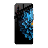 Half Blue Flower Realme C3 Glass Back Cover Online