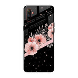 Floral Black Band Realme C3 Glass Back Cover Online