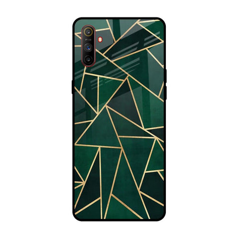 Abstract Green Realme C3 Glass Back Cover Online
