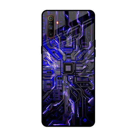 Techno Color Pattern Realme C3 Glass Back Cover Online