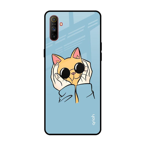 Adorable Cute Kitty Realme C3 Glass Back Cover Online