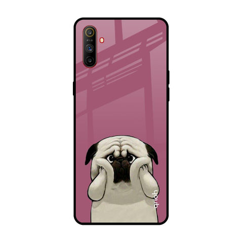 Funny Pug Face Realme C3 Glass Back Cover Online