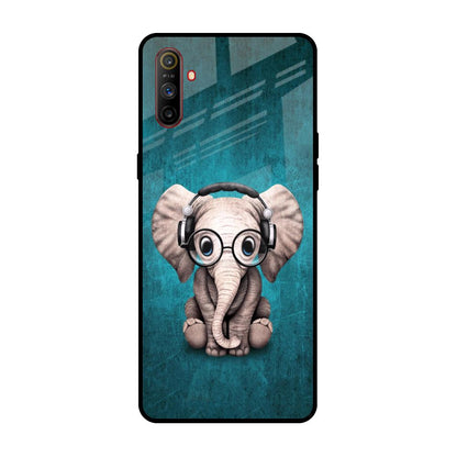 Adorable Baby Elephant Realme C3 Glass Back Cover Online