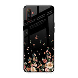 Floating Floral Print Realme C3 Glass Back Cover Online