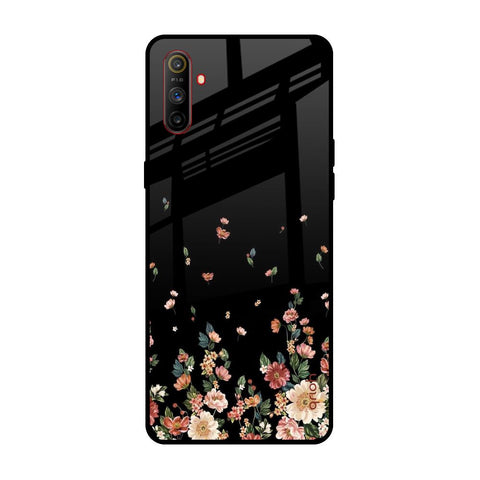 Floating Floral Print Realme C3 Glass Back Cover Online