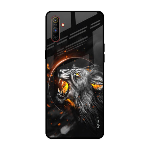 Aggressive Lion Realme C3 Glass Back Cover Online