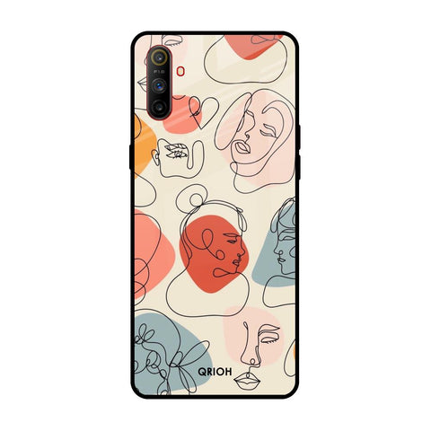 Abstract Faces Realme C3 Glass Back Cover Online