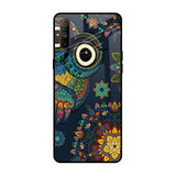 Owl Art Realme C3 Glass Back Cover Online