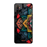 Retro Gorgeous Flower Realme C3 Glass Back Cover Online