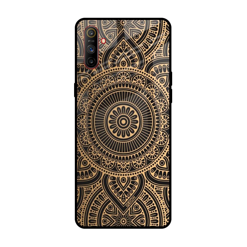 Luxury Mandala Realme C3 Glass Back Cover Online