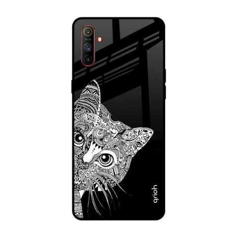 Kitten Mandala Realme C3 Glass Back Cover Online