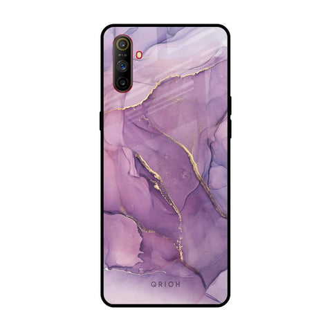 Purple Gold Marble Realme C3 Glass Back Cover Online