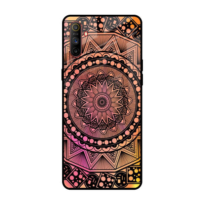 Floral Mandala Realme C3 Glass Back Cover Online