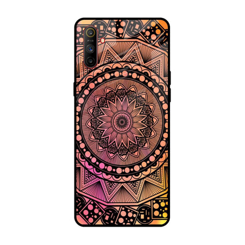 Floral Mandala Realme C3 Glass Back Cover Online