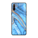 Vibrant Blue Marble Realme C3 Glass Back Cover Online