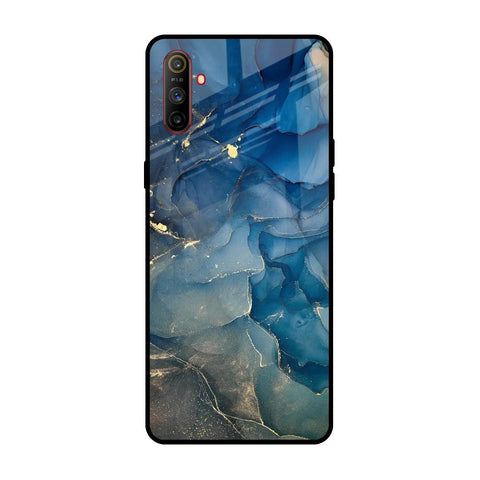 Blue Cool Marble Realme C3 Glass Back Cover Online