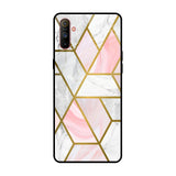 Geometrical Marble Realme C3 Glass Back Cover Online