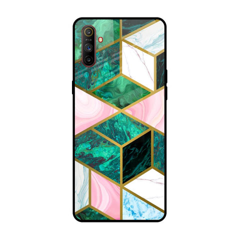 Seamless Green Marble Realme C3 Glass Back Cover Online