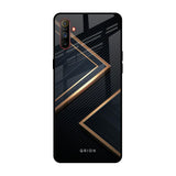 Sleek Golden & Navy Realme C3 Glass Back Cover Online