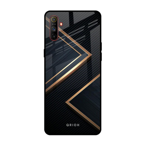 Sleek Golden & Navy Realme C3 Glass Back Cover Online