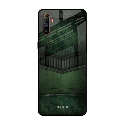 Green Leather Realme C3 Glass Back Cover Online