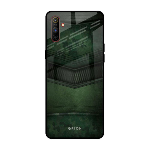 Green Leather Realme C3 Glass Back Cover Online