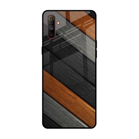 Tri Color Wood Realme C3 Glass Back Cover Online