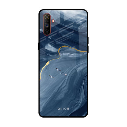 Deep Ocean Marble Realme C3 Glass Back Cover Online