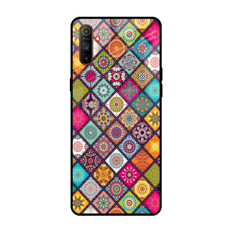 Multicolor Mandala Realme C3 Glass Back Cover Online
