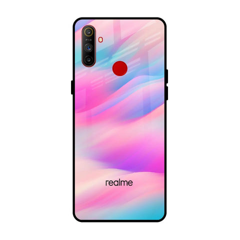 Colorful Waves Realme C3 Glass Cases & Covers Online