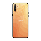 Orange Curve Pattern Realme C3 Glass Back Cover Online