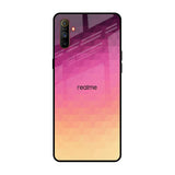 Geometric Pink Diamond Realme C3 Glass Back Cover Online