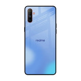 Vibrant Blue Texture Realme C3 Glass Back Cover Online