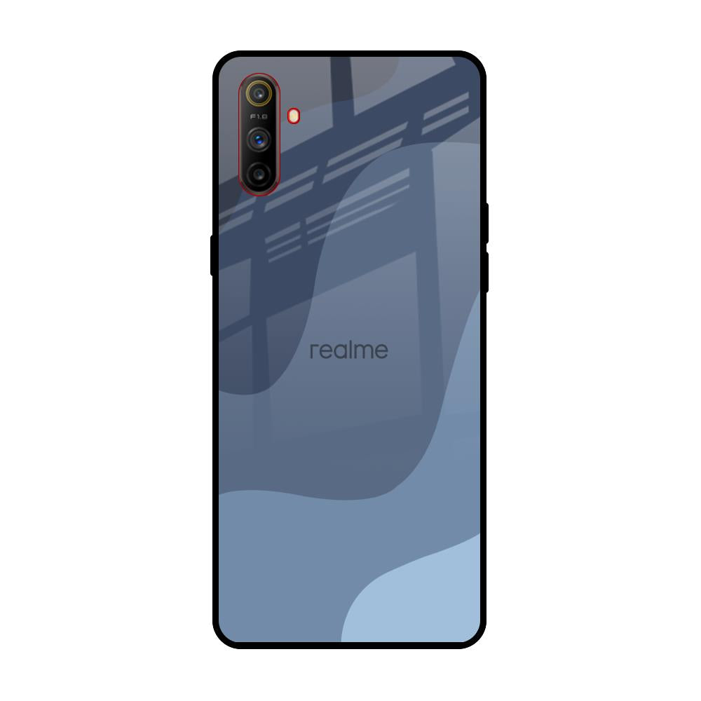 Navy Blue Ombre Realme C3 Glass Back Cover Online