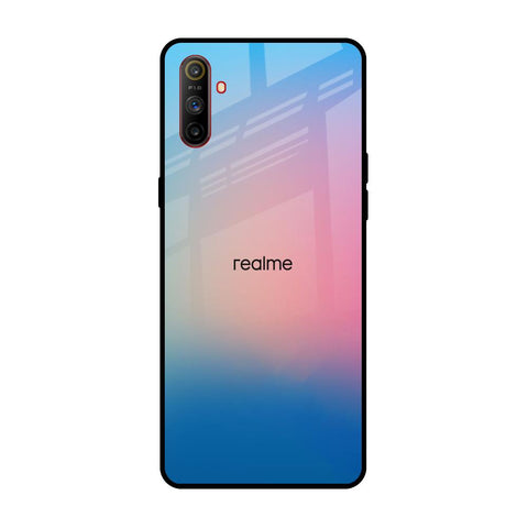 Blue & Pink Ombre Realme C3 Glass Back Cover Online