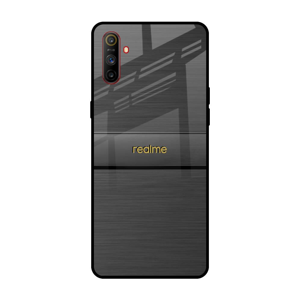 Grey Metallic Glass Realme C3 Glass Back Cover Online