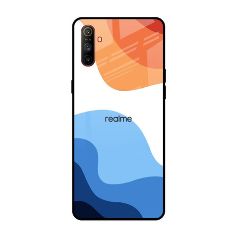 Wavy Color Pattern Realme C3 Glass Back Cover Online
