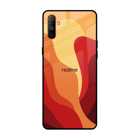 Magma Color Pattern Realme C3 Glass Back Cover Online