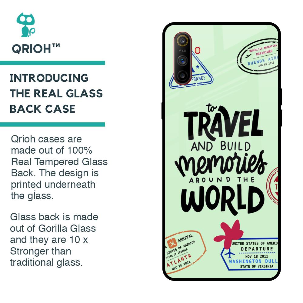 Travel Stamps Glass Case for Realme C3