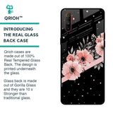 Floral Black Band Glass Case For Realme C3