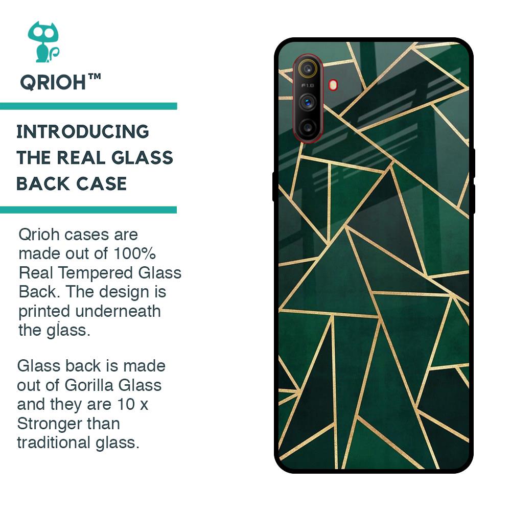 Abstract Green Glass Case For Realme C3