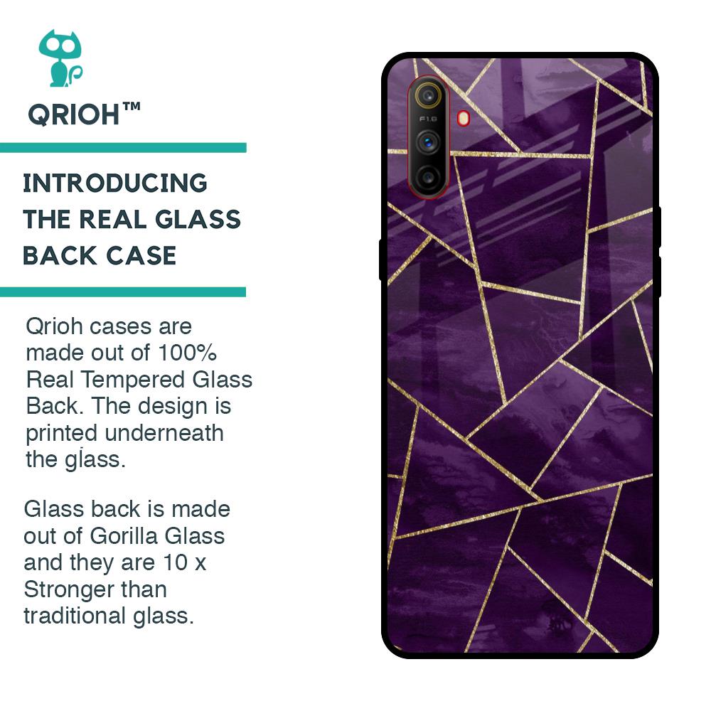 Geometric Purple Glass Case For Realme C3