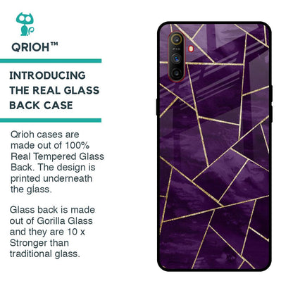 Geometric Purple Glass Case For Realme C3