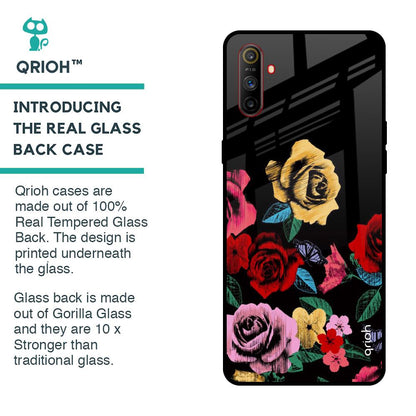 Floral Decorative Glass Case For Realme C3