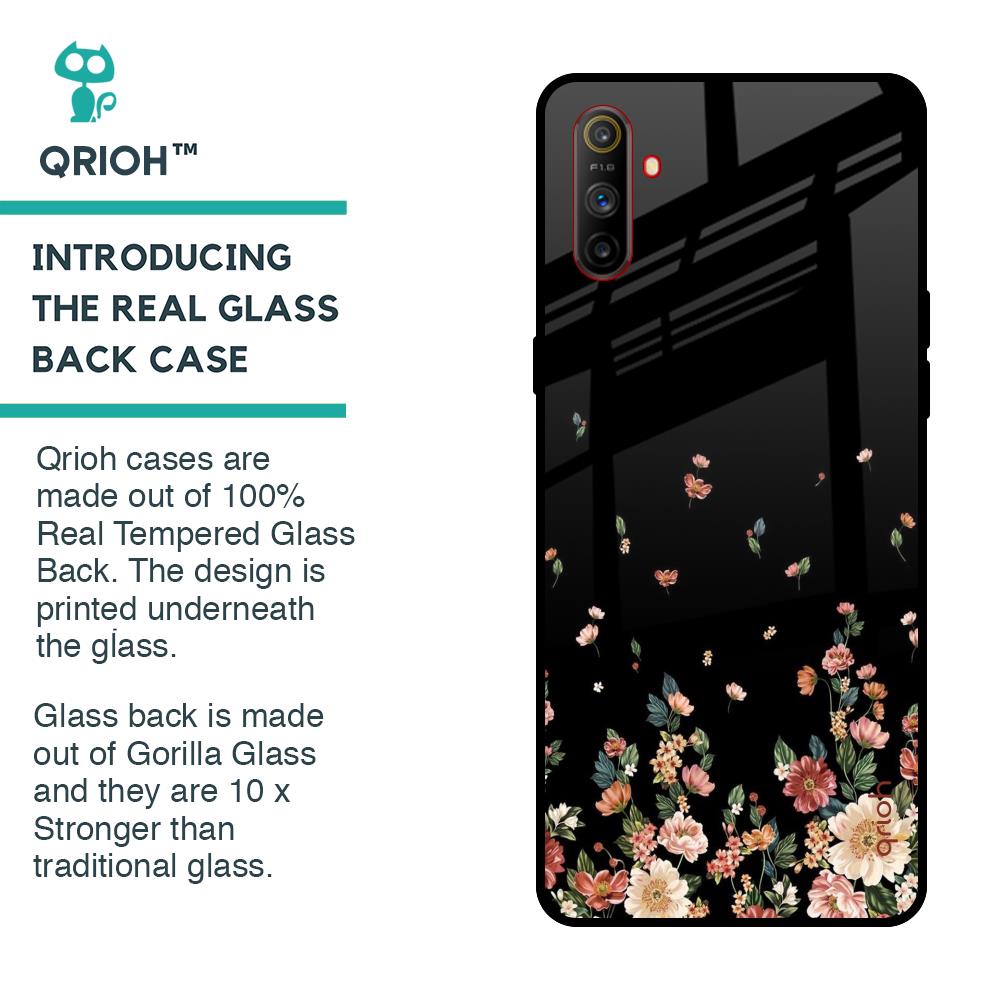 Floating Floral Print Glass Case for Realme C3