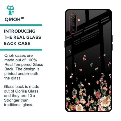 Floating Floral Print Glass Case for Realme C3