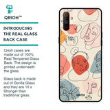 Abstract Faces Glass Case for Realme C3