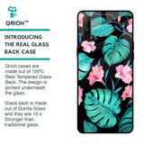 Tropical Leaves & Pink Flowers Glass case for Realme C3