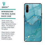 Blue Golden Glitter Glass Case for Realme C3